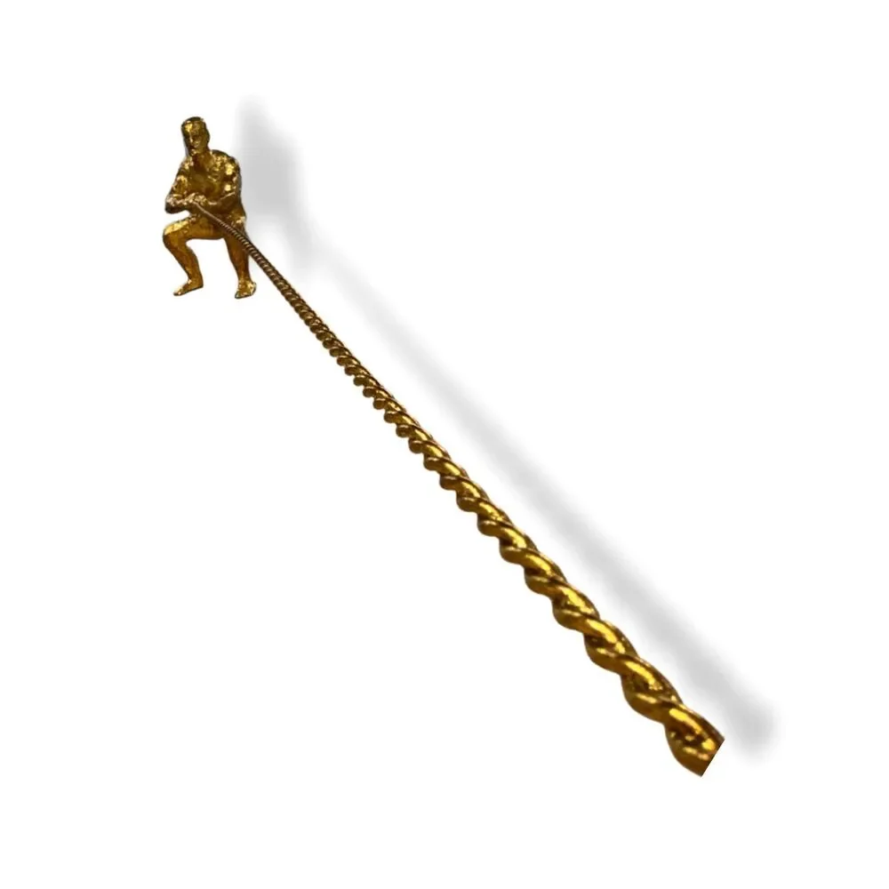 $202 Global Views Gold Climbing Man Decorative Art Sculpture Hanging Wall Décor